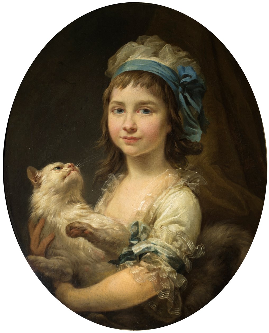 Porträtt av Julia Duhamel med en katt av Marcello Bacciarelli
