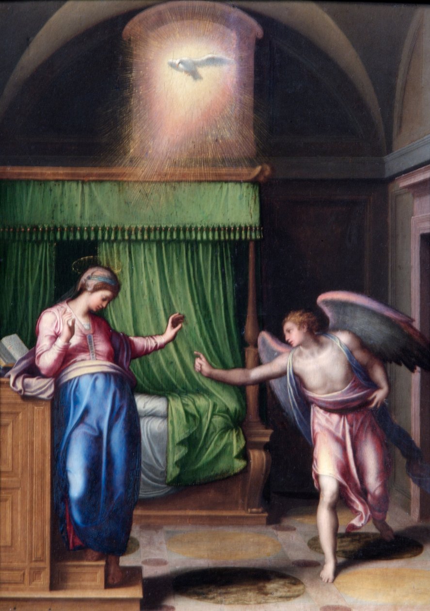 Bebådelsen (olja på poppelpanel) av Marcello Venusti