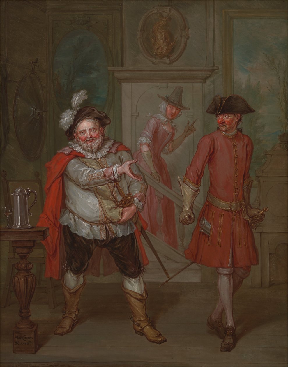 Scene from Shakespeares Henry IV, Part I av Marcellus Laroon the Younger