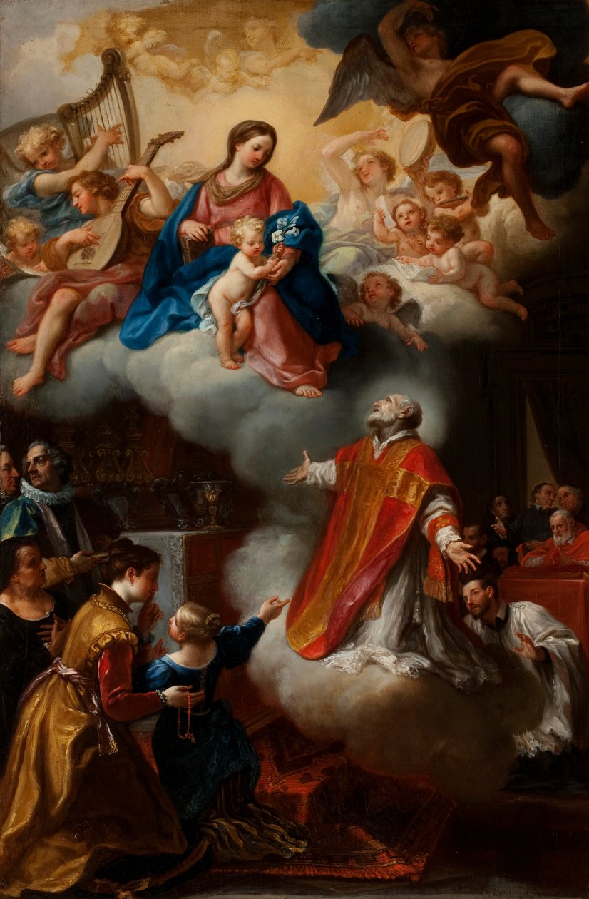 The Vision of St. Philip Neri, 1721 av Marco Benefial