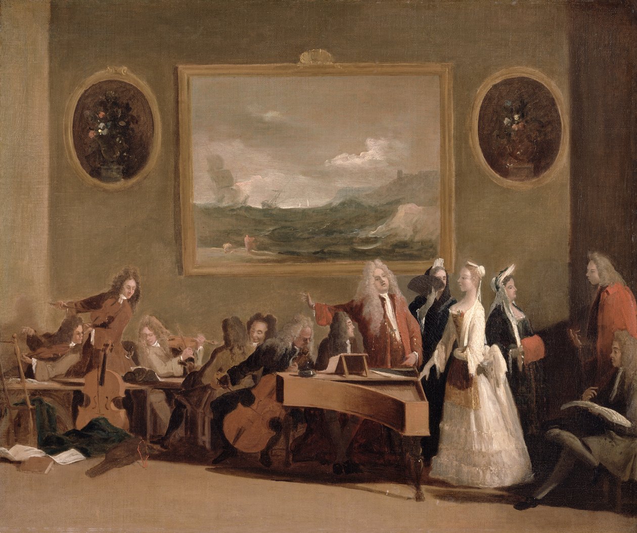 Repetition av en opera, c.1709 av Marco Ricci