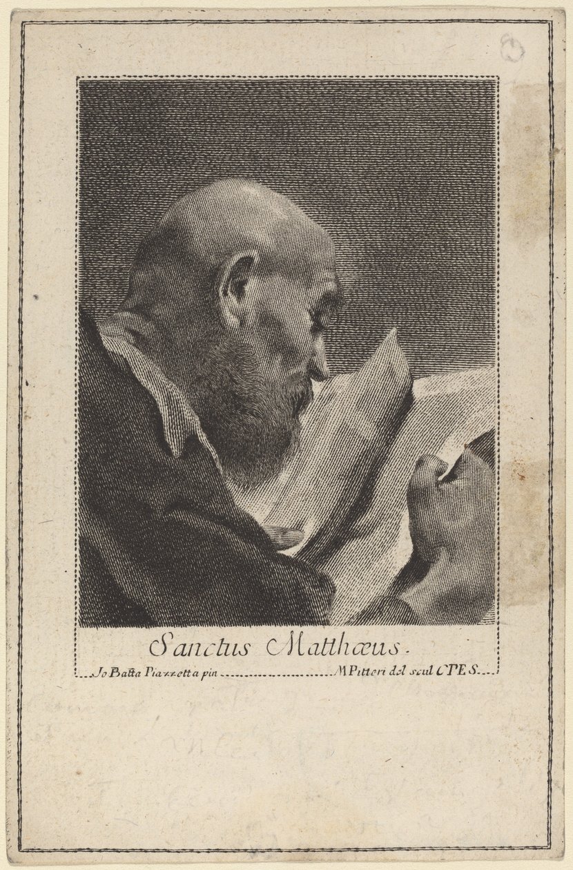 Sankt Matteus av Marco Alvise Pitteri after Giovanni Battista Piazzetta