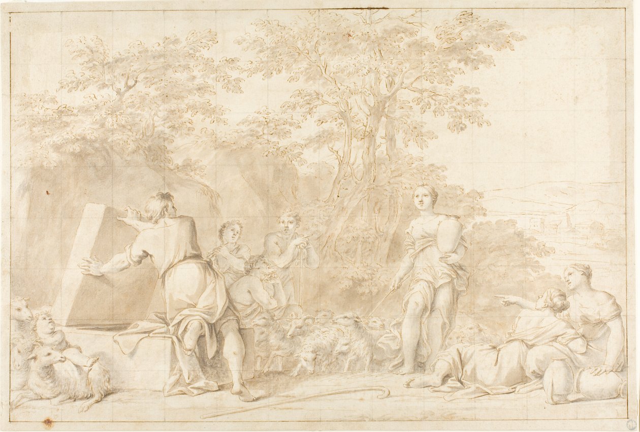 Jacob och Rachel vid brunnen av Marcantonio Franceschini