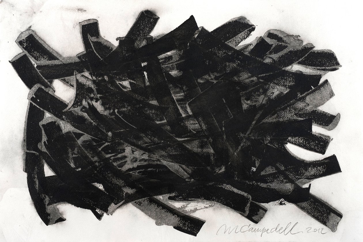 Saltus, 2012 (tusch på papper) av Marco Campedelli