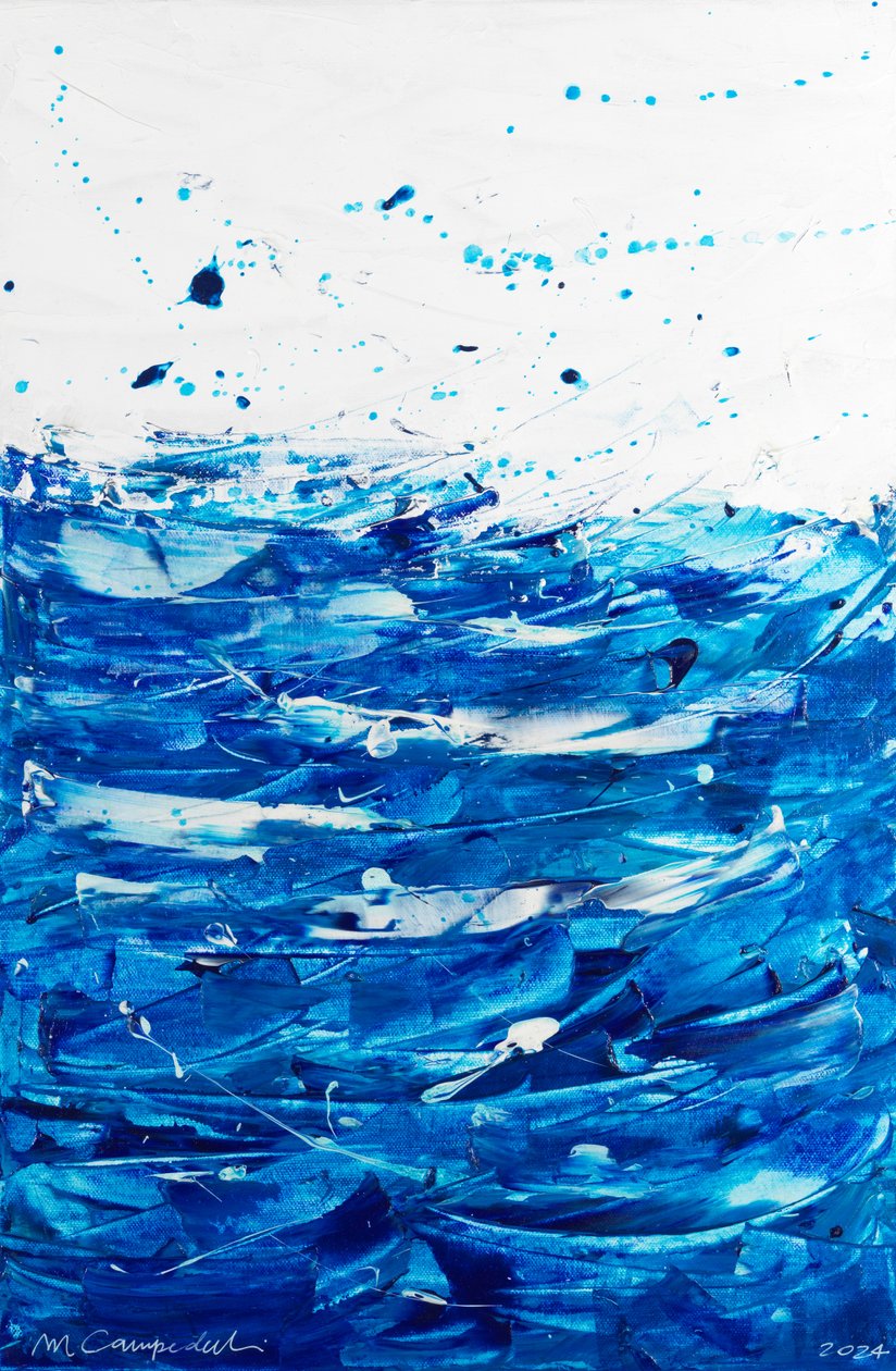 The Blue Wave, 2024 (akryl på duk) av Marco Campedelli