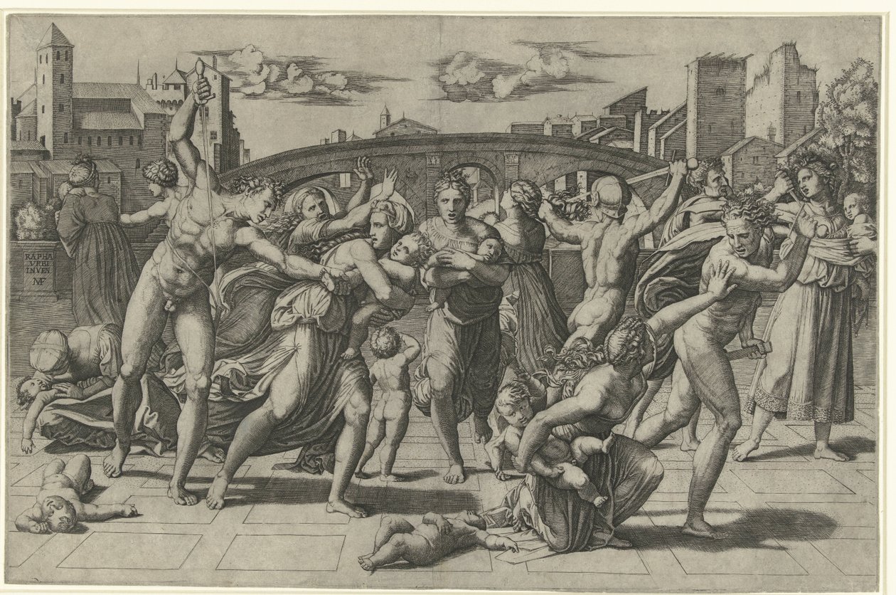 Barnmord i Betlehem av Marco Dente (possibly)