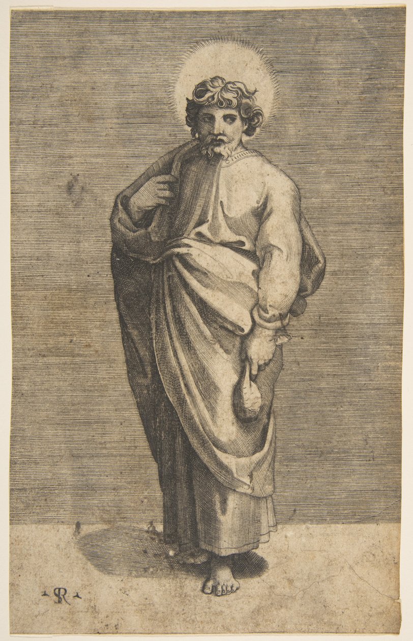 Saint Matthew håller i en påse, ca. 1515-27. av Marco Dente