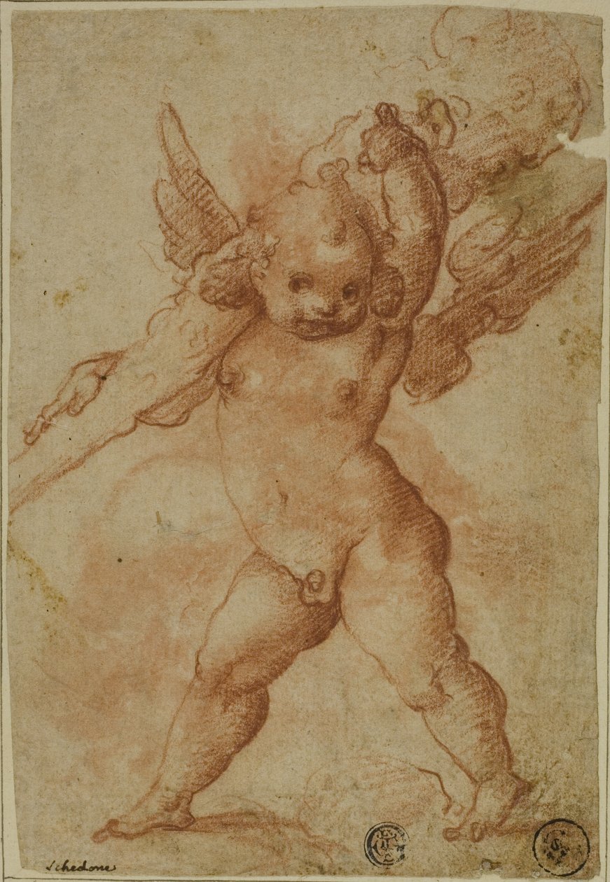 Putto med Club of Hercules av Marco Marchetti
