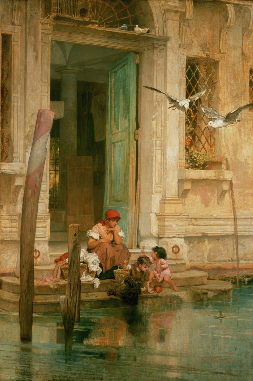 Vid kanalen, Venedig av Marcus Stone