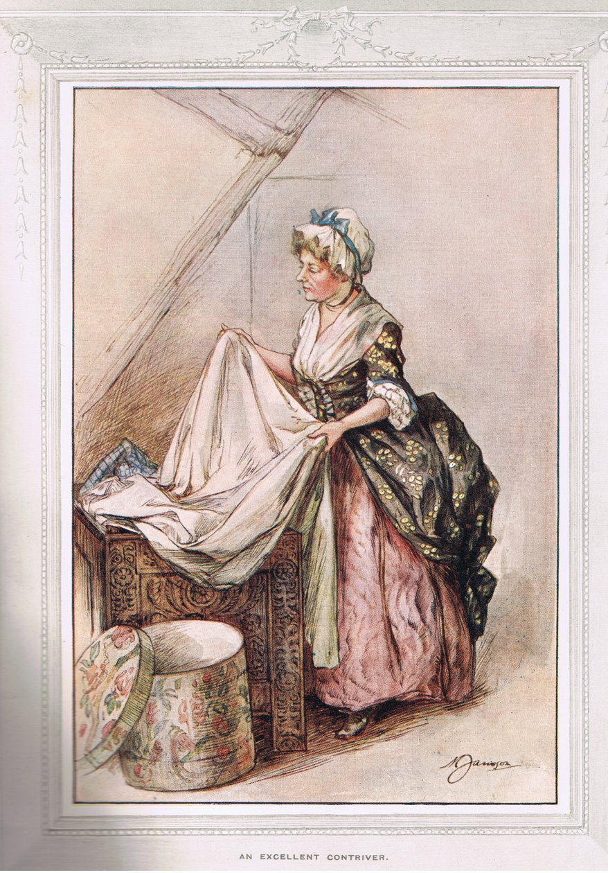 En utmärkt förare, illustration från Oliver Goldsmiths "The Vicar of Wakefield", ca 1910. av Margaret Jameson