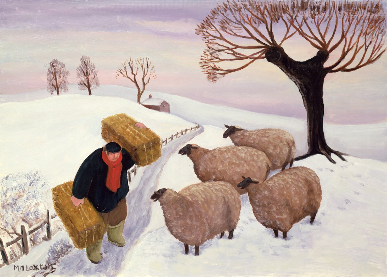 Bär hö till fåren på vintern av Margaret Loxton