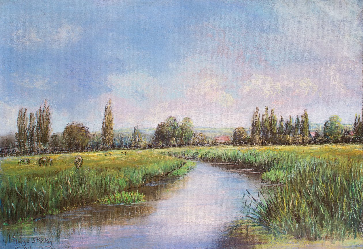 The Moor, Cookham, 2000 (pastell) av Margo Starkey