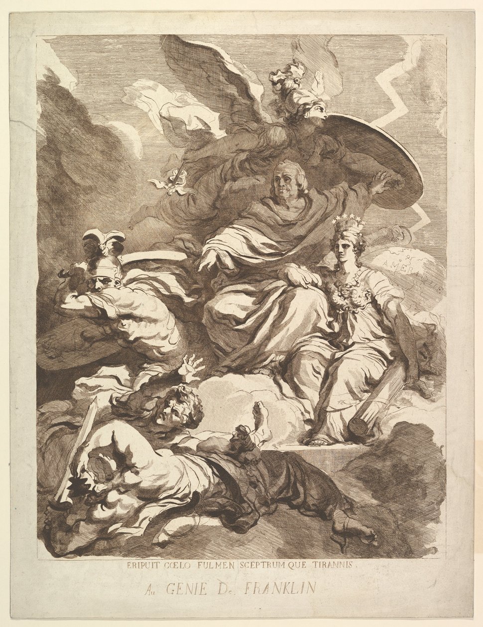 Till Franklins geni, 1779. av Marguerite Gerard