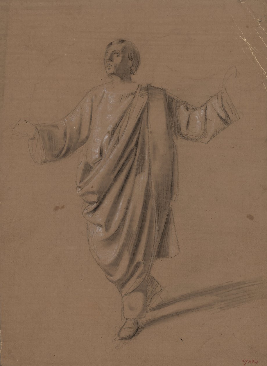 Academic study of a male figure av Marià Fortuny