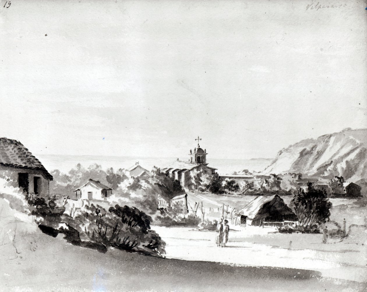 Valparaiso (akvarell på papper) av Maria Callcott
