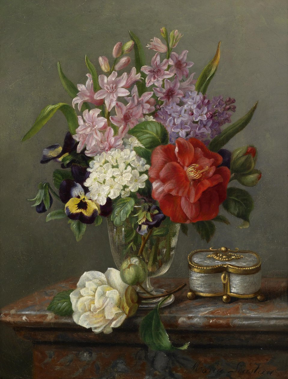 Frühlingsblumen in Vase av Maria Loustau