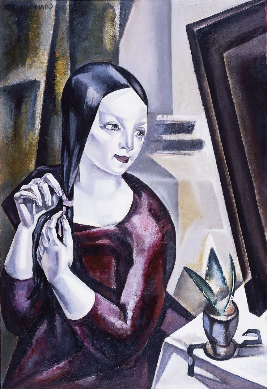 Kvinna framför en spegel, 1922 av Maria Blanchard