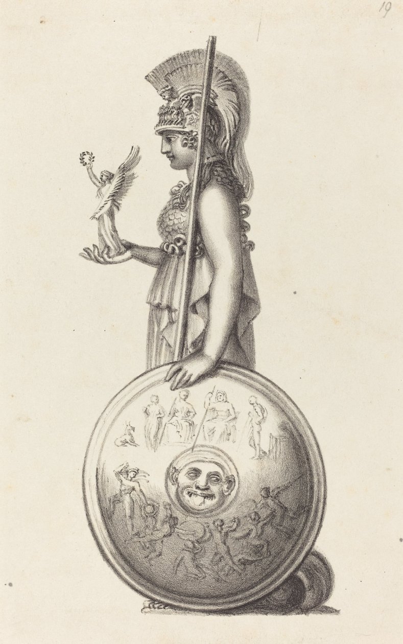 Minerva, av Phidas av Maria Denman after John Flaxman