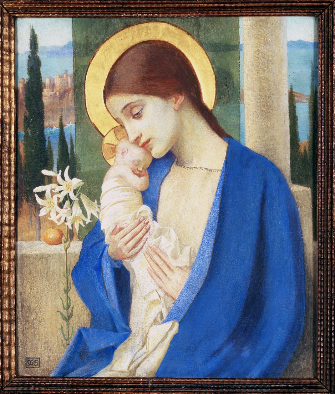 Madonna och barn, ca 1905 (tempera på panel) av Marianne Stokes