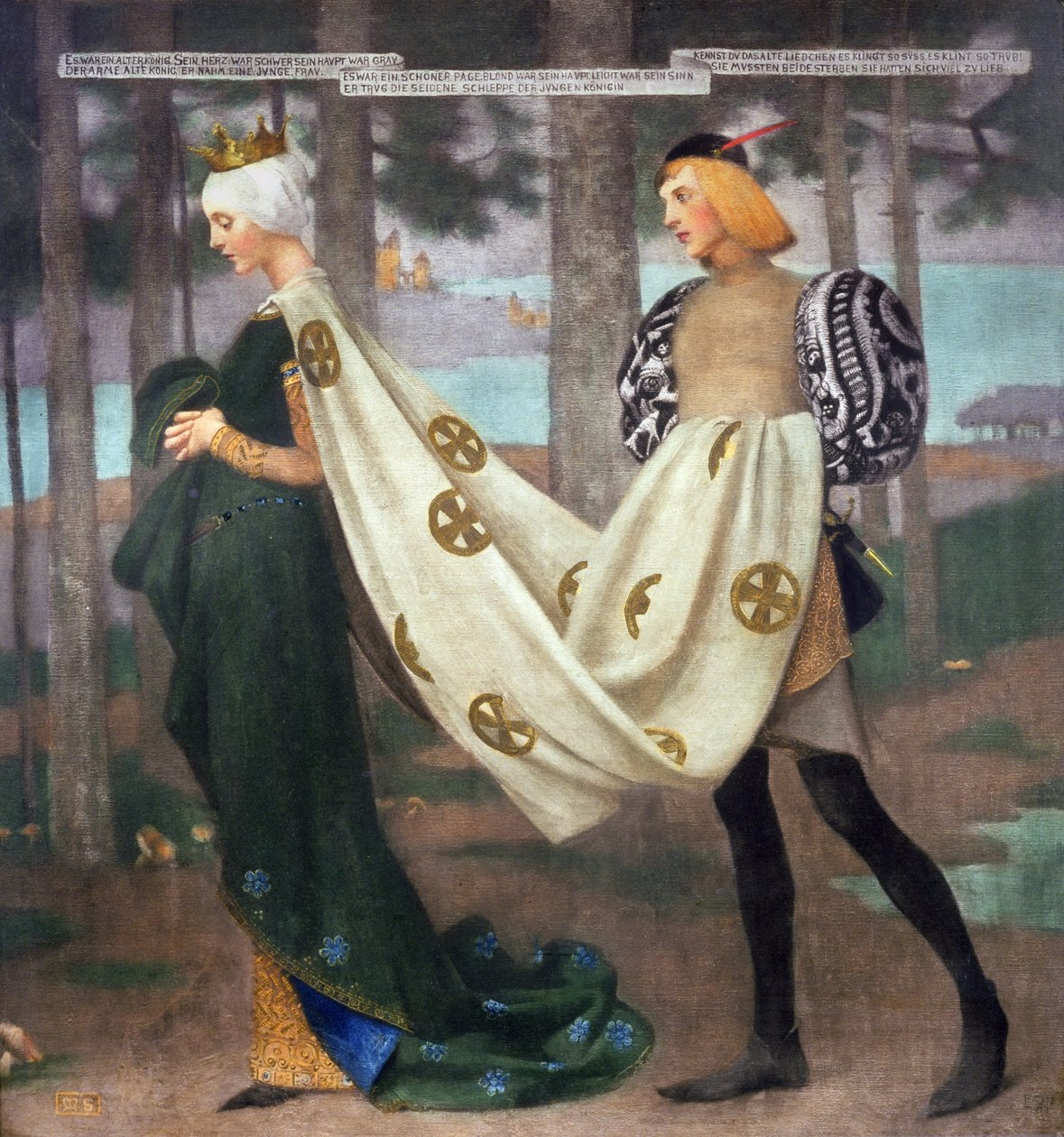 Drottningen och sidan, 1896 av Marianne Stokes