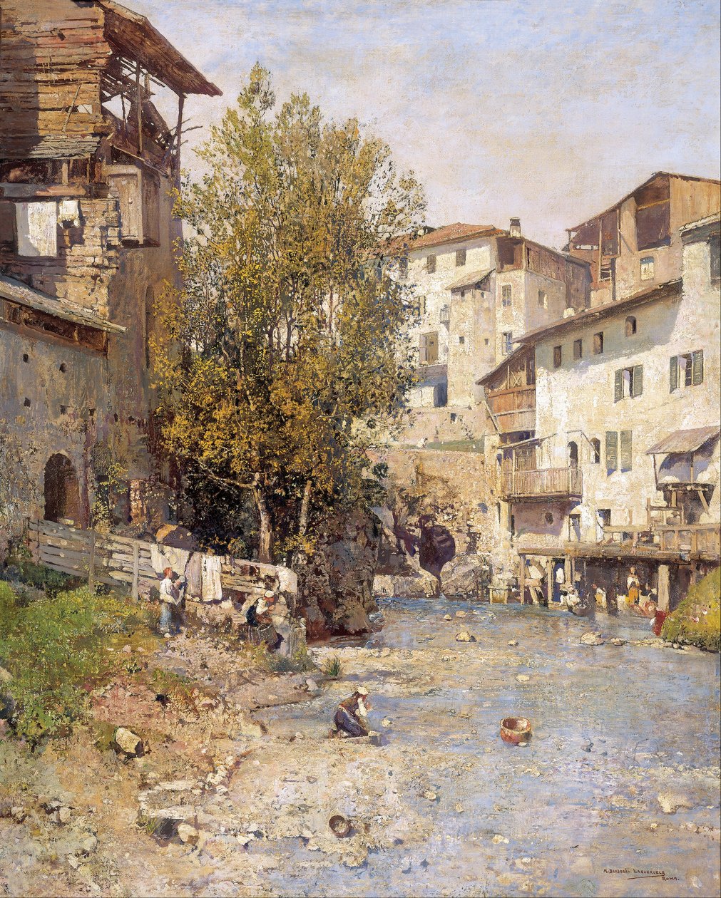 Landscape with a Village on the Outskirts of Rome av Mariano Barbasan Lagueruela