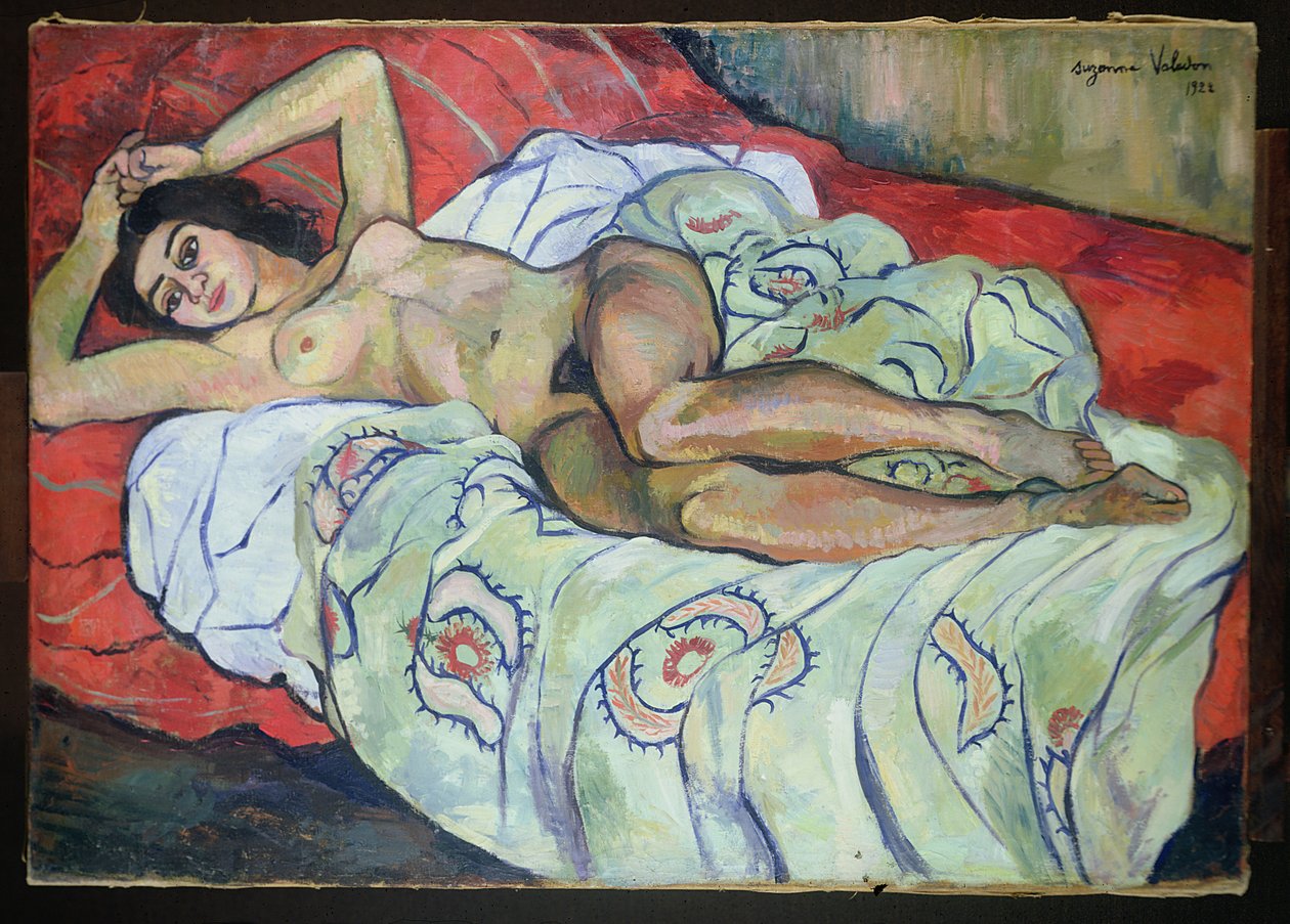 Naken Kvinna Liggande av Marie Clementine (Suzanne) Valadon