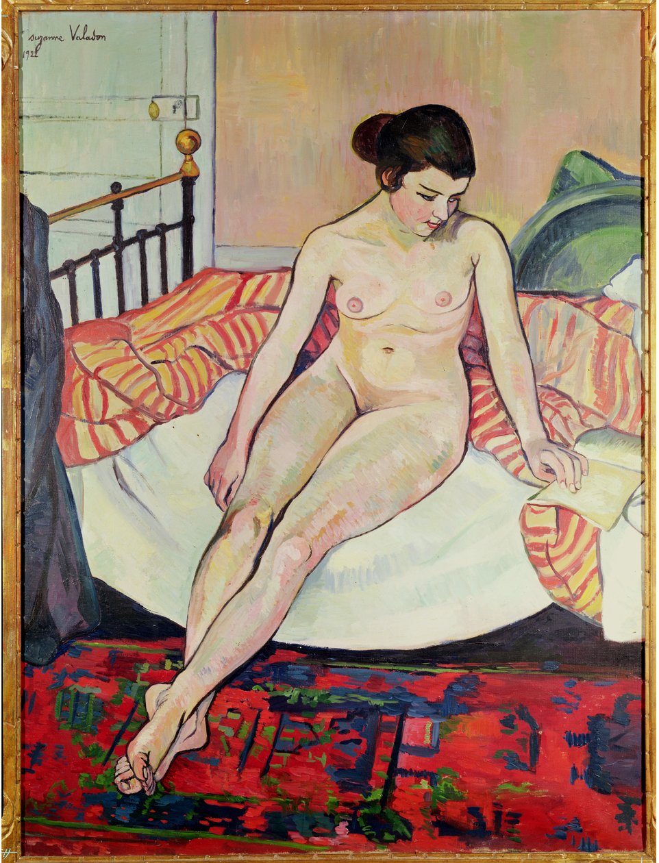 Naken med en randig filt, 1922 av Marie Clementine (Suzanne) Valadon