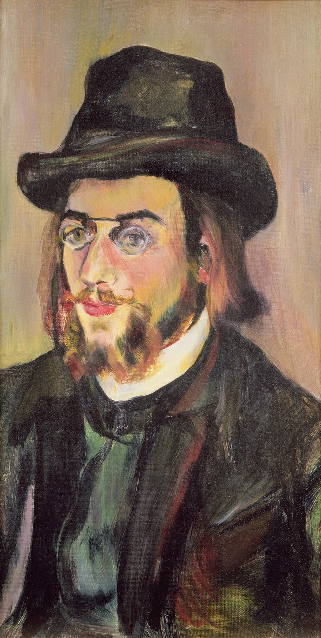 Porträtt av Erik Satie (1866-1925) c.1892 av Marie Clementine (Suzanne) Valadon