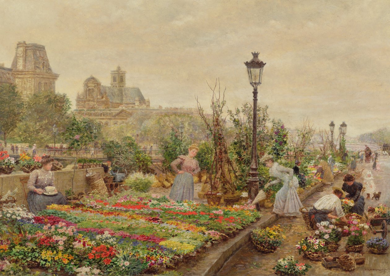Blomstermarknaden av Marie Francois Firmin Girard