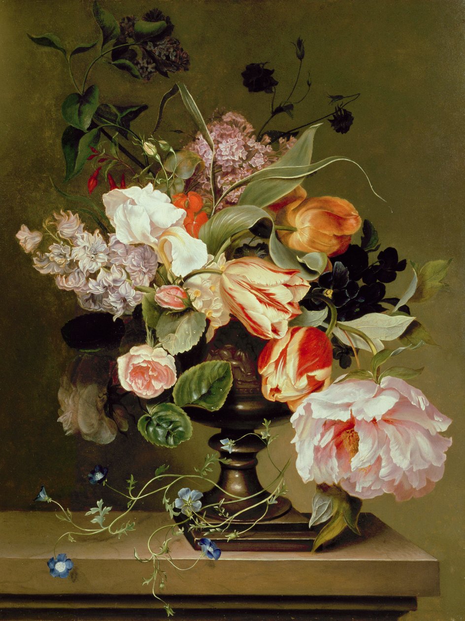 Stilleben med blommor (olja) av Marie Geertruida Snabille