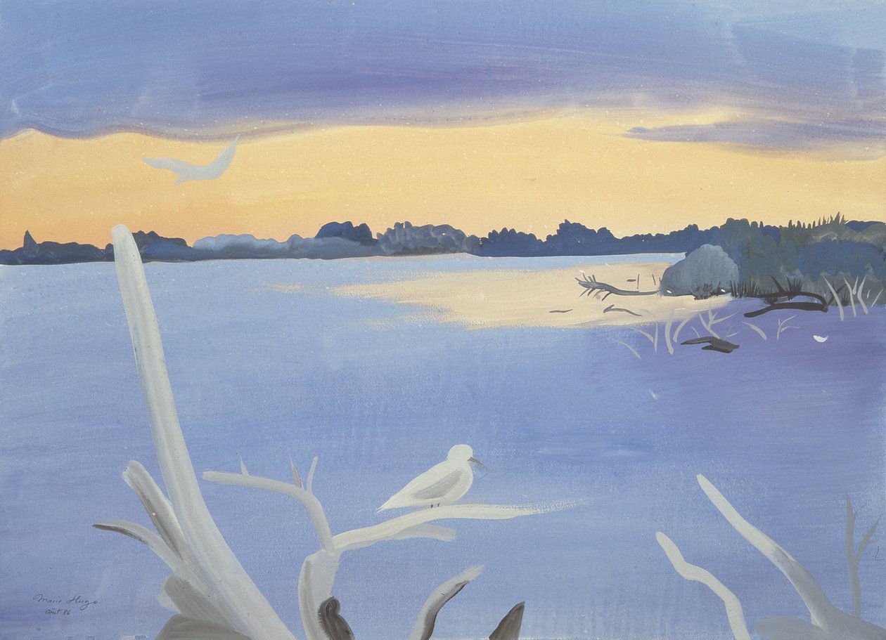 Le Rhone au Gabian, 1987 av Marie Hugo