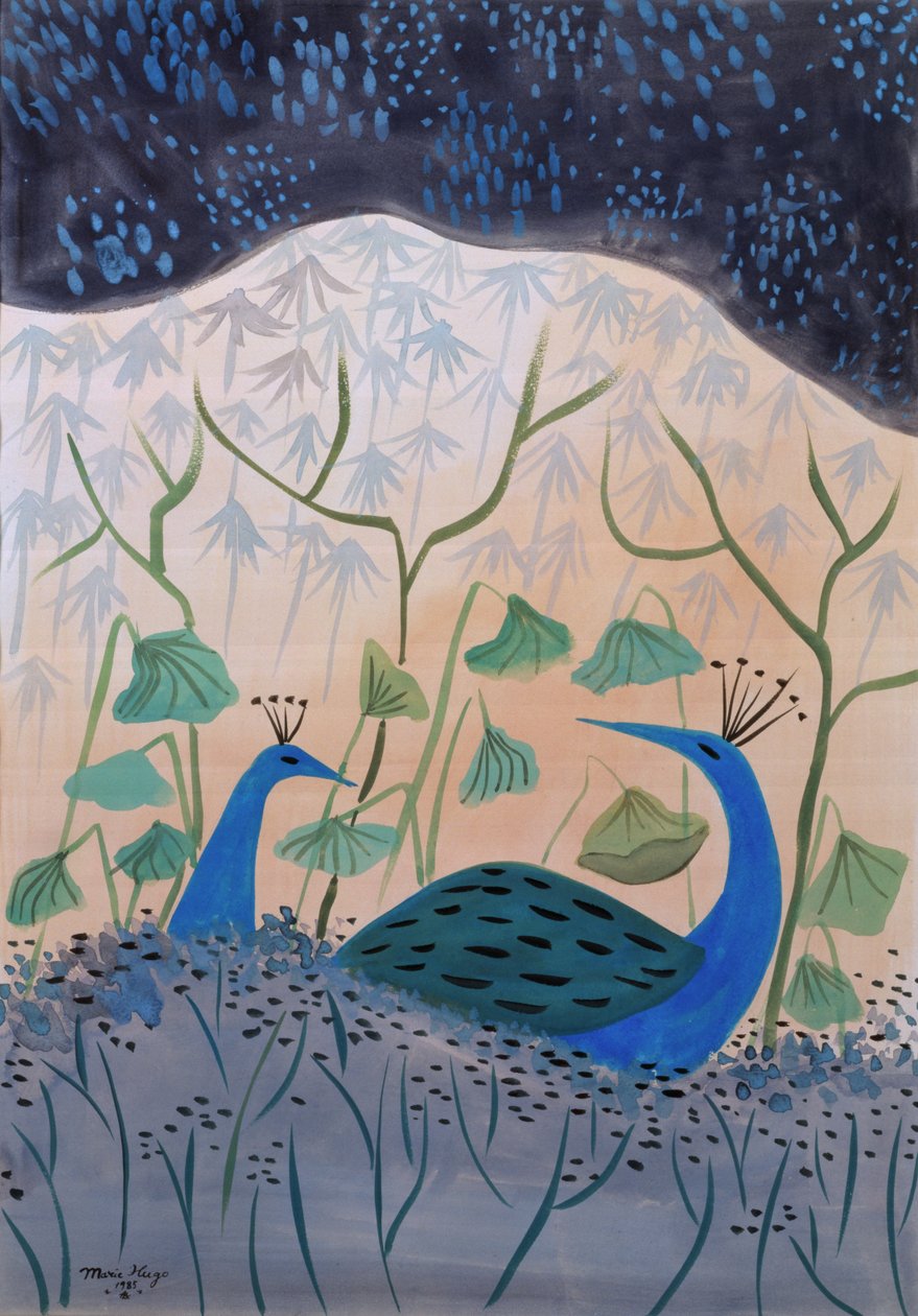 Guld- och silverpåfåglar, 1985 av Marie Hugo
