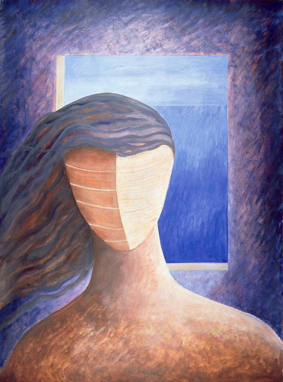 Zoe a la Fenetre, 1994 (olja på papper) av Marie Hugo