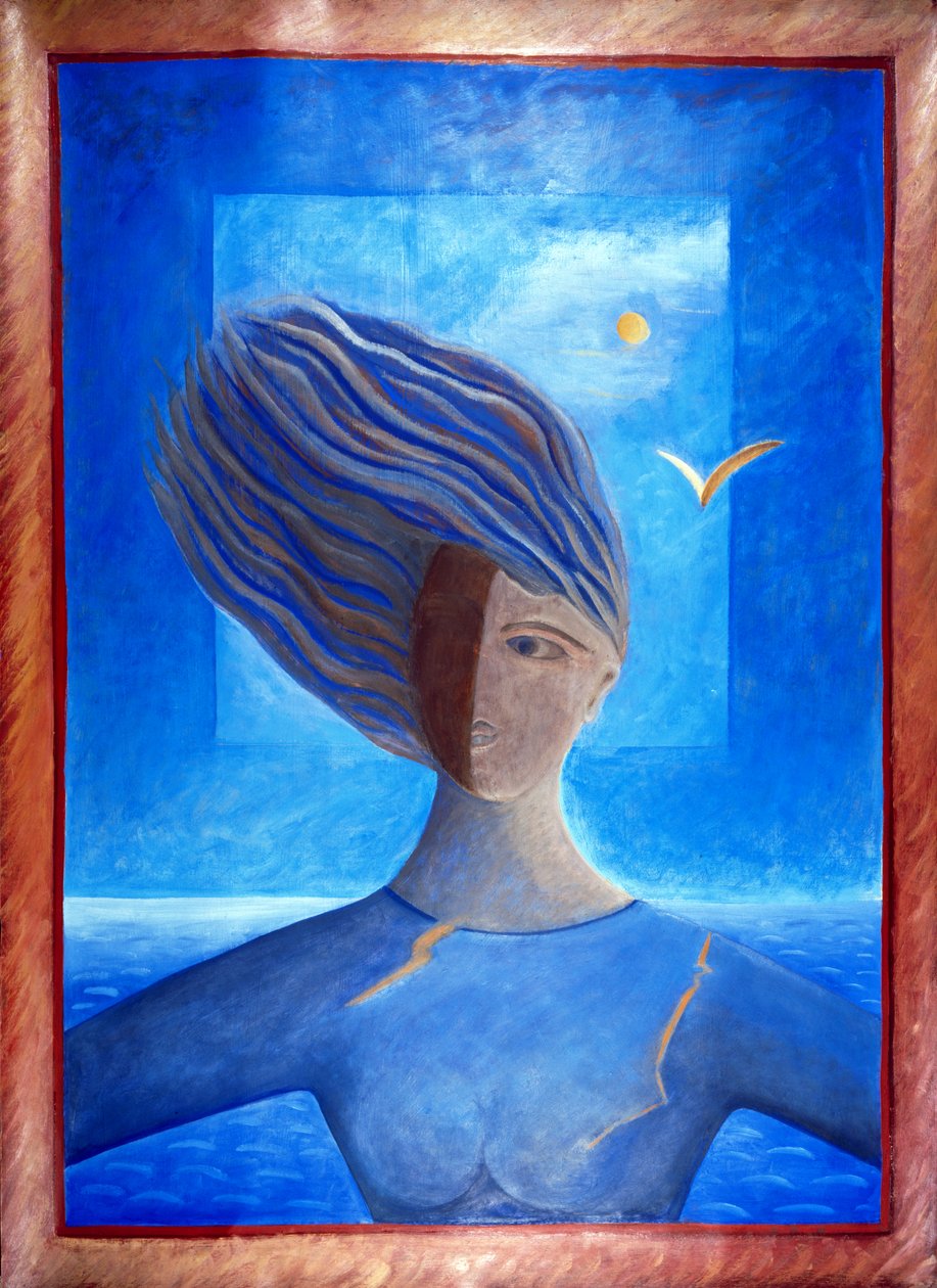 Zoe de la Mer, 1993 (olja på papper) av Marie Hugo