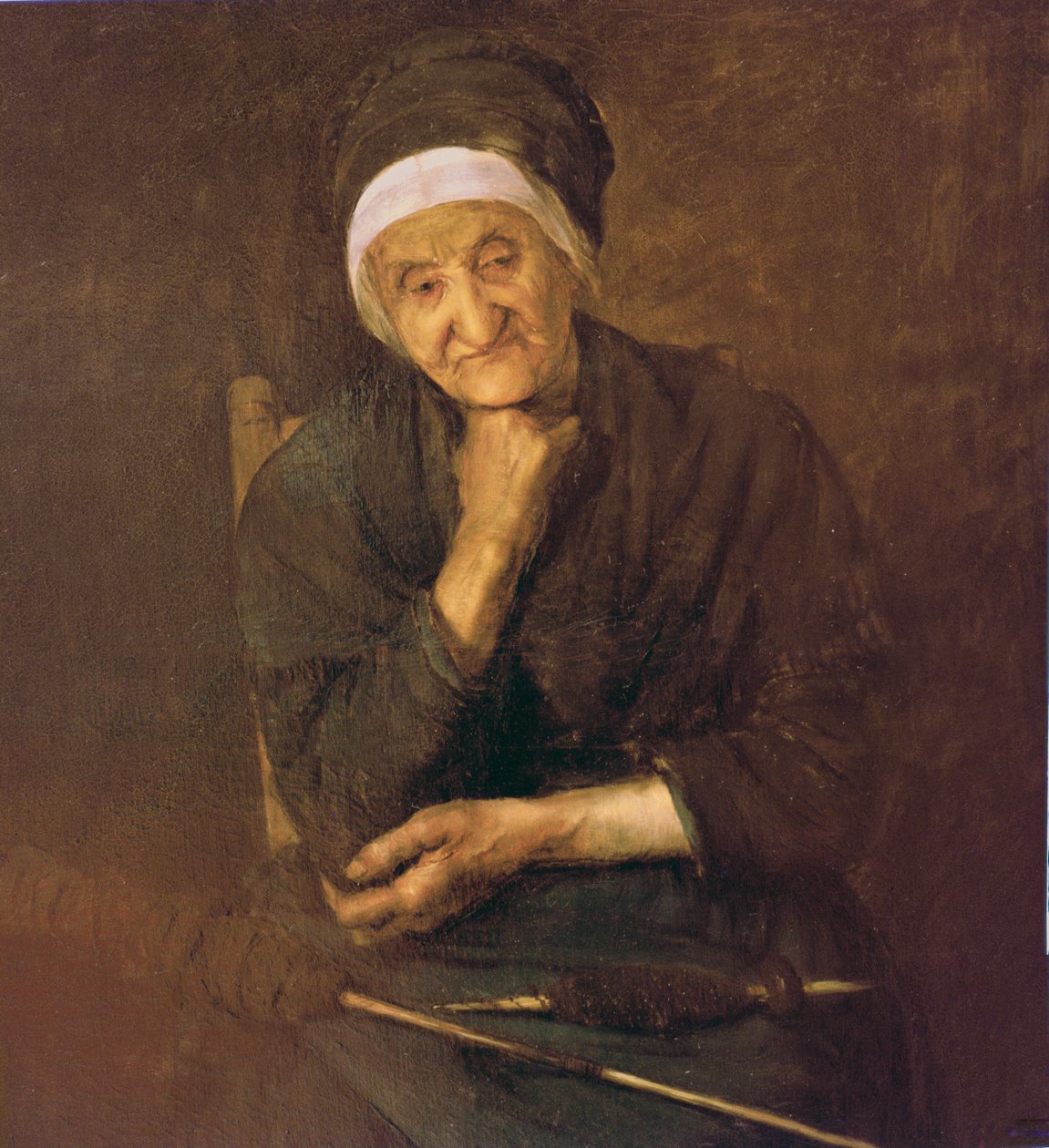 Gammal kvinna från Aulus (Ariege) (detalj) av Marie Petiet