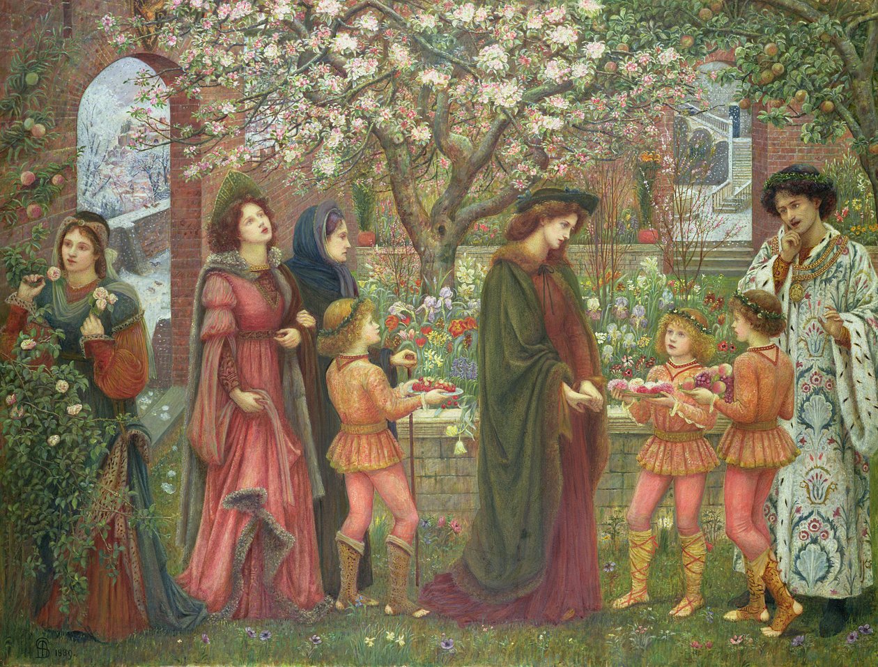 The Enchanted Garden of Messer Ansaldo, 1899 (wc på monterat papper) av Marie Spartali Stillman