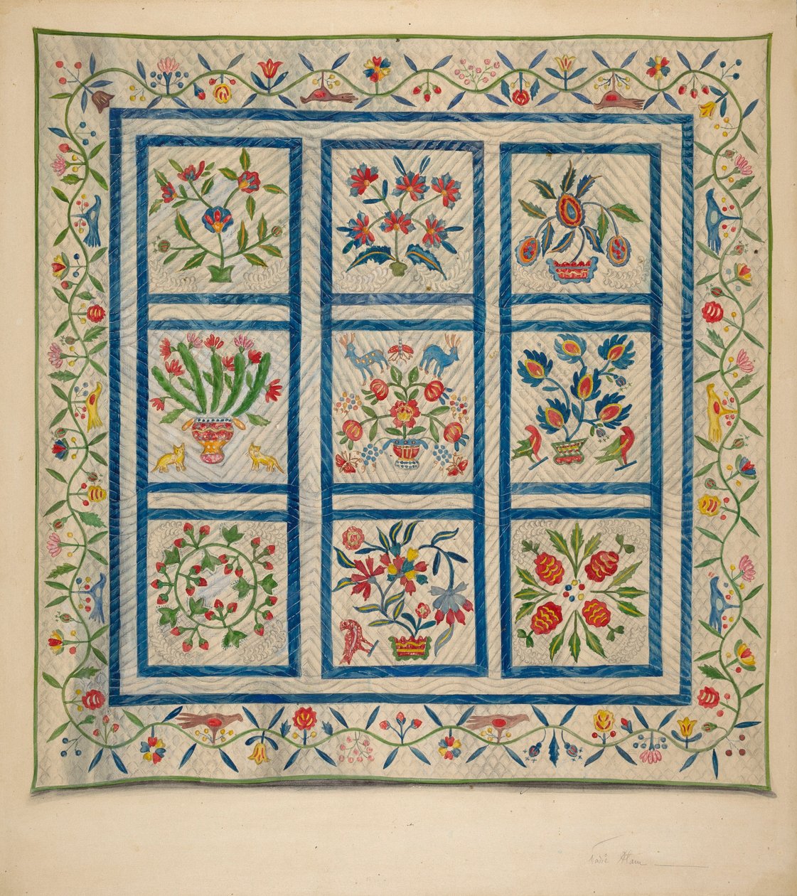 Täcke, c. 1937. av Marie Alain