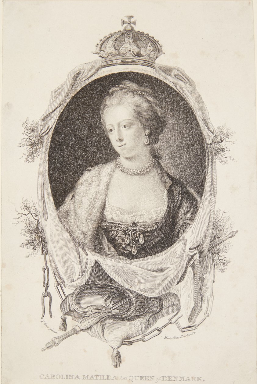 Porträtt av Caroline Mathilde av Marie Anne Bourlier