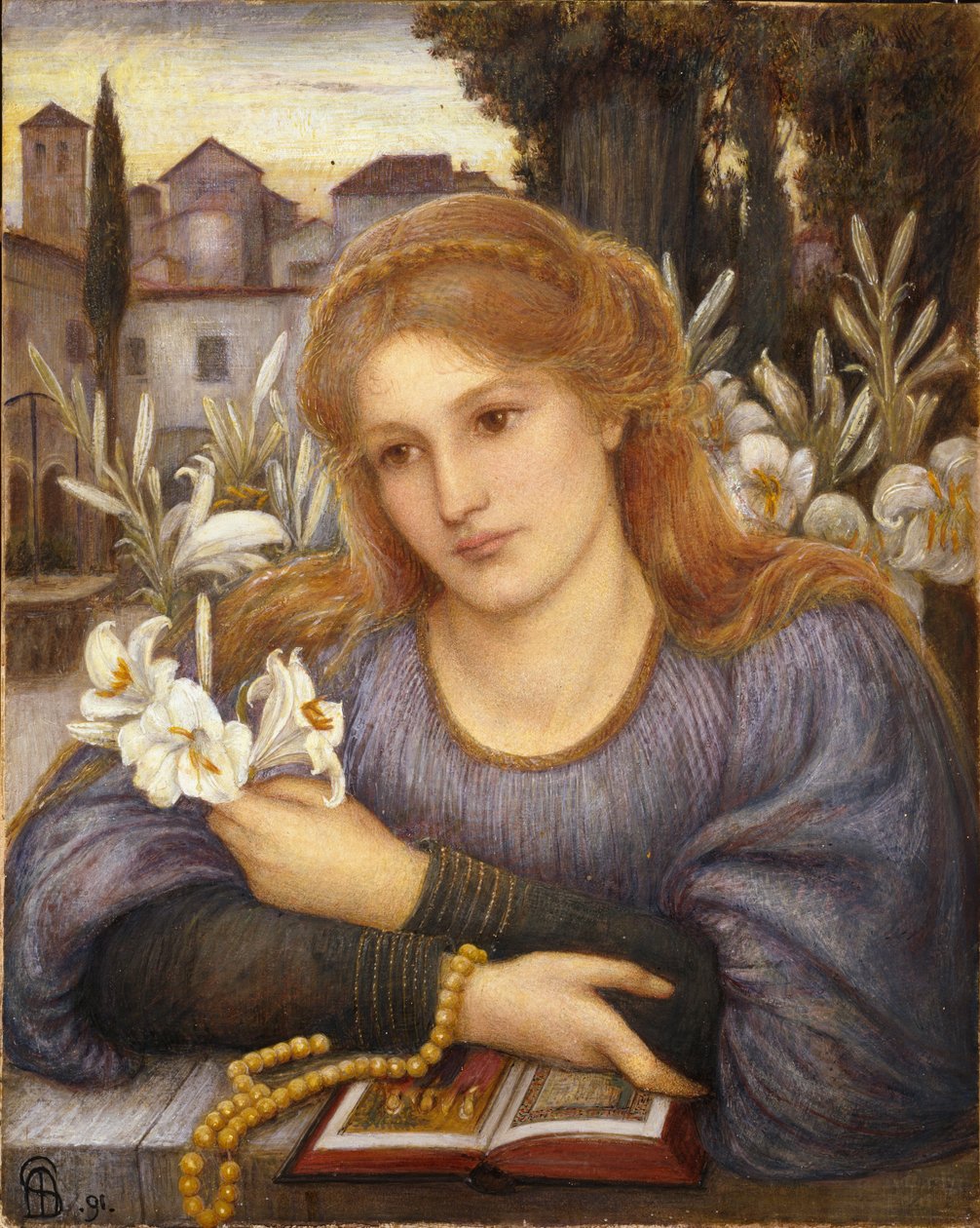 Klosterliljor, 1891 av Marie Euphrosyne Spartali