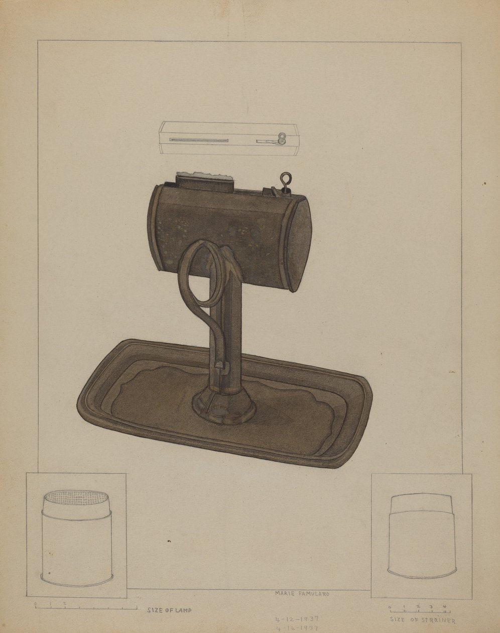 Lampa och talgsil, ca. 1936. av Marie Famularo