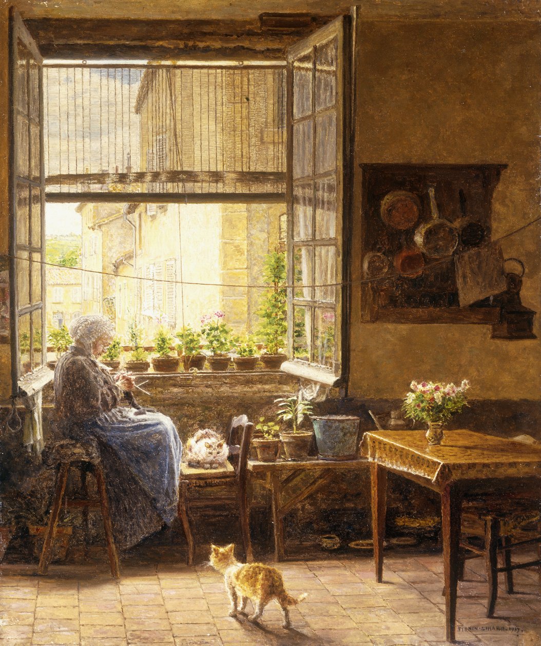 En lugn eftermiddag, 1917 av Marie Francois Firmin Girard