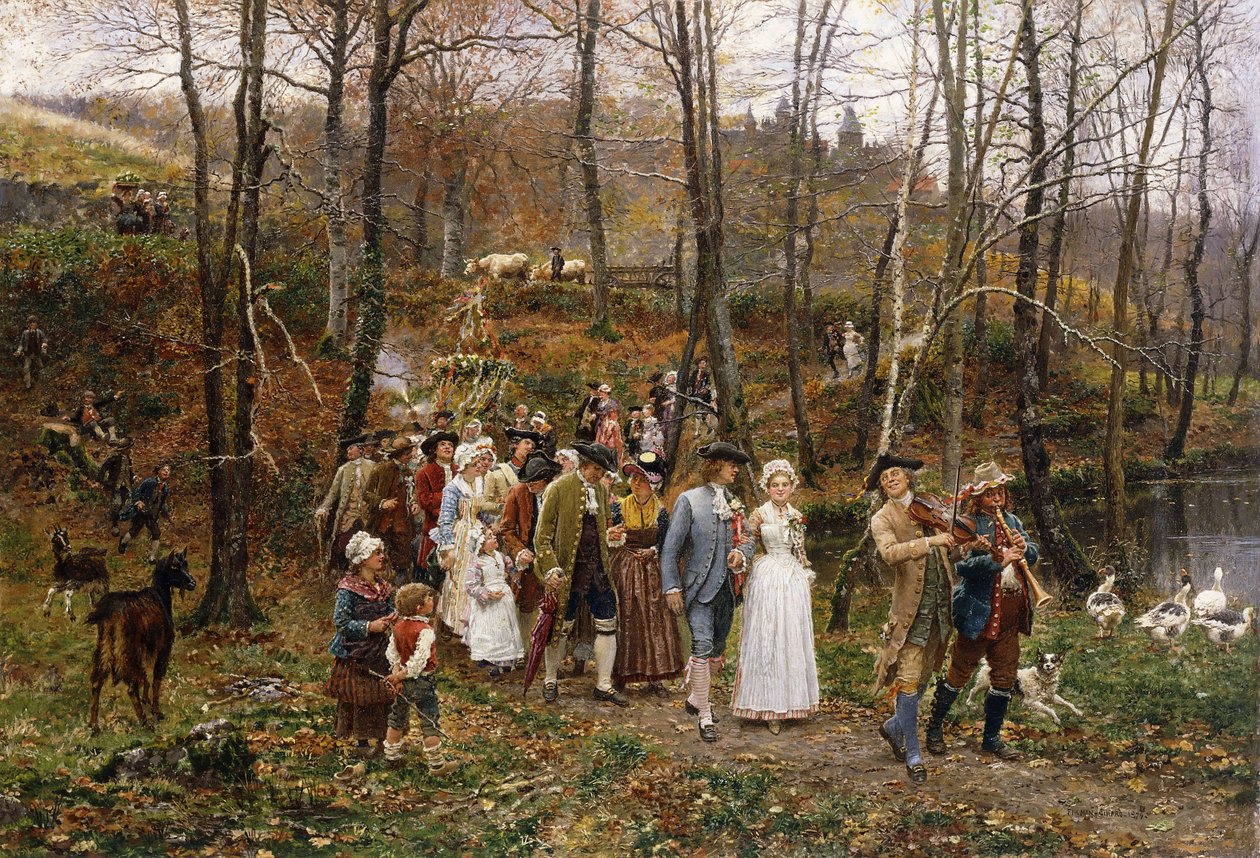 En bröllopsprocession, 1879 av Marie Francois Firmin Girard