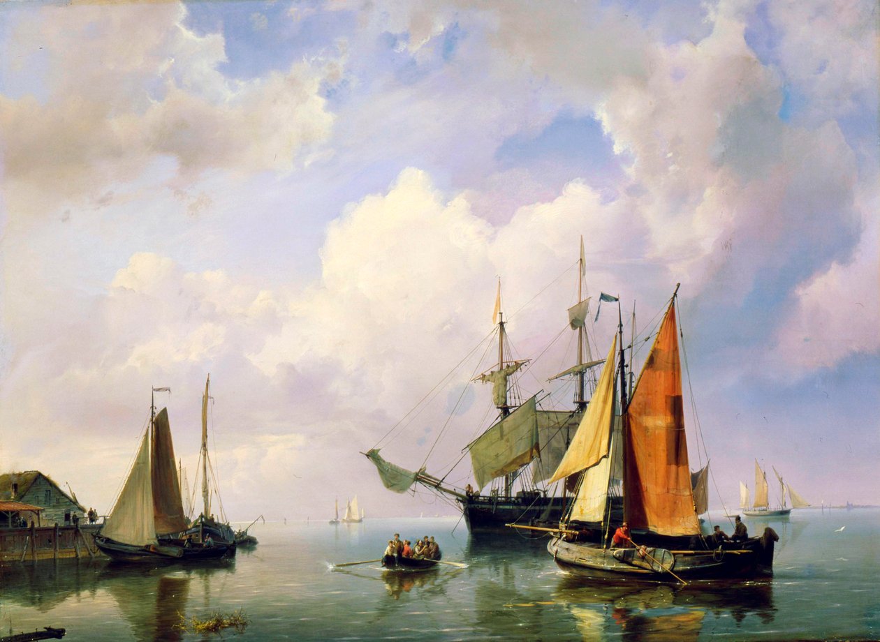 Ett havslandskap, mitten av 1800-talet. av Marinus Adrianus Koekkoek
