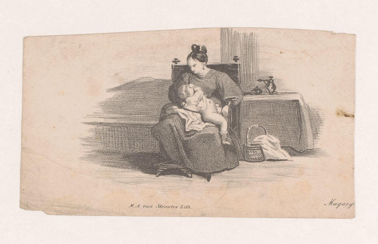 Mamma med barn av Marinus Adrianus van Straten