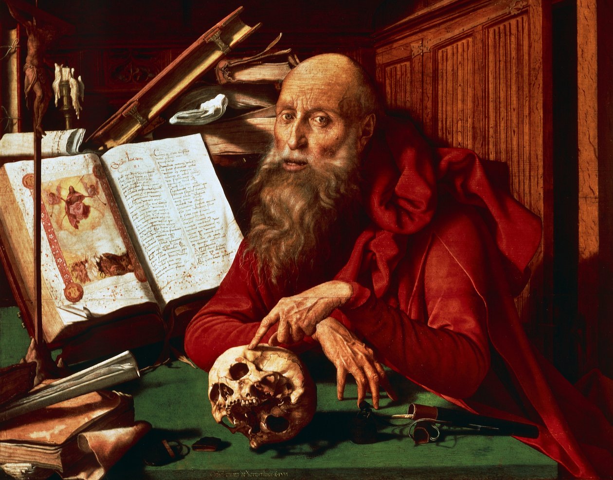 Saint Hieronymus i sitt arbetsrum av Marinus van Reymerswaele