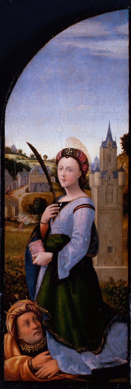 Triptyk: Sankta Barbara av Mariotto Albertinelli