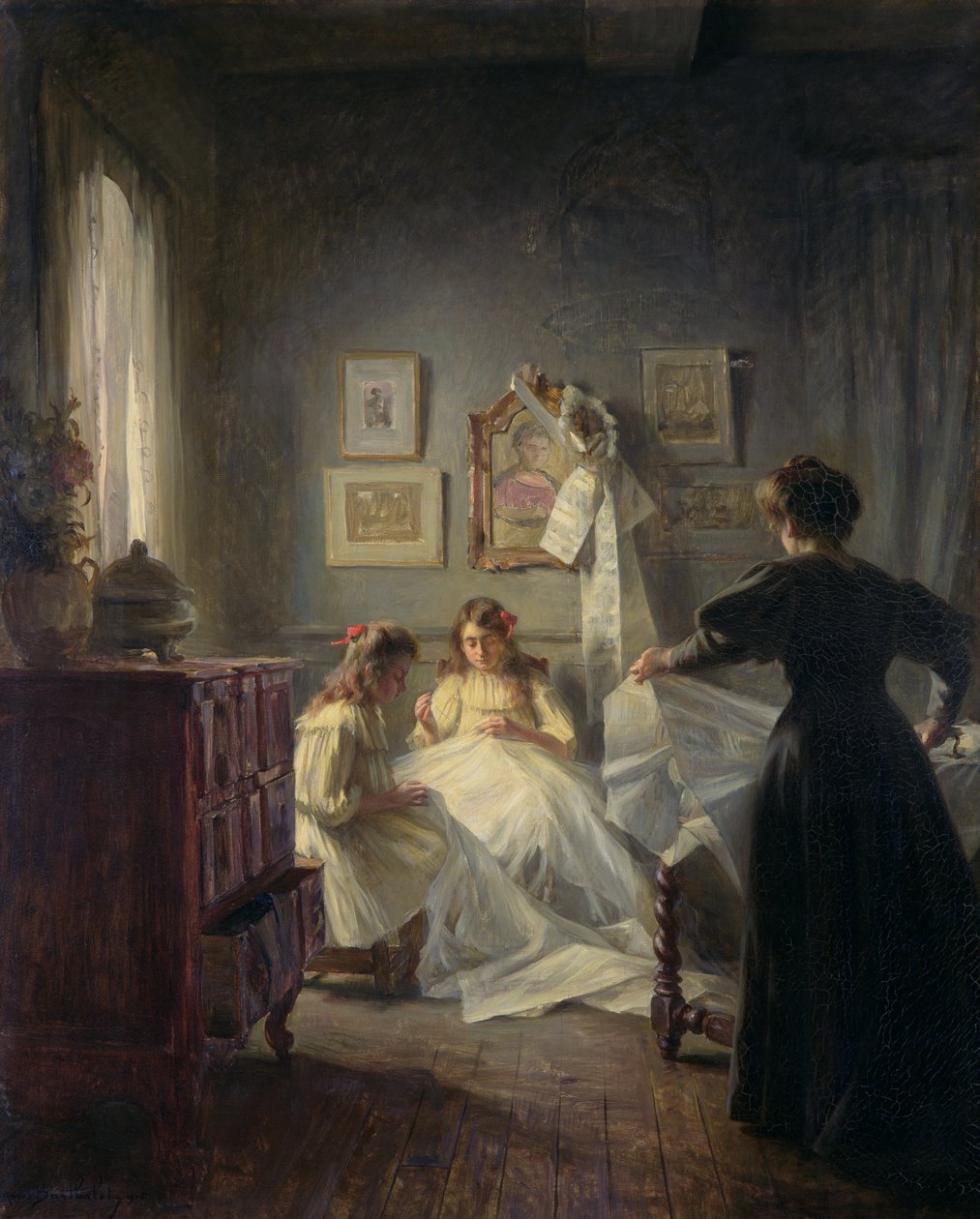 Sömnad, 1906 (se 191596 för detaljer) av Marius Bartholoty