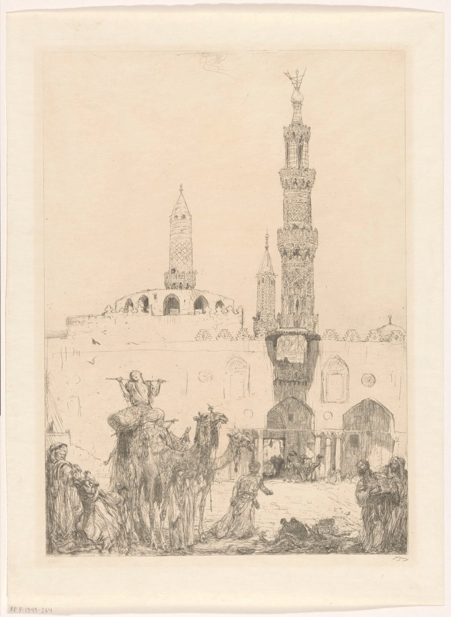 Al-Azhar-moskén i Kairo av Marius Bauer (signed by artist)