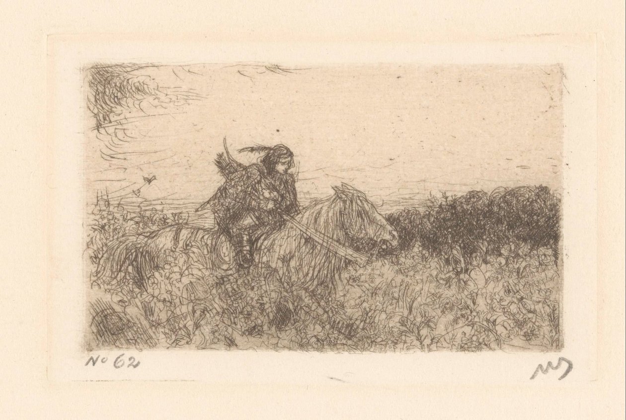 Ryttare av Marius Bauer (signed by artist)