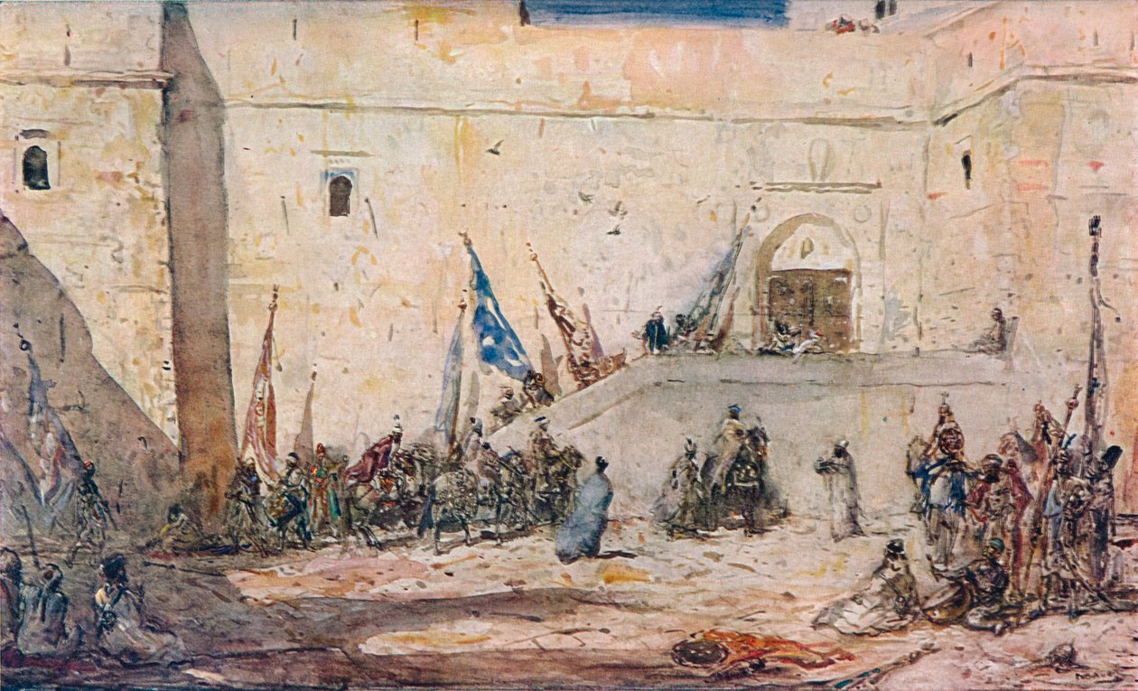 "En festivaldag", c1910 av Marius Bauer